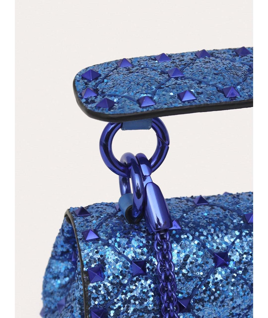 VALENTINO Синяя кожаная сумка через плечо, фото 7