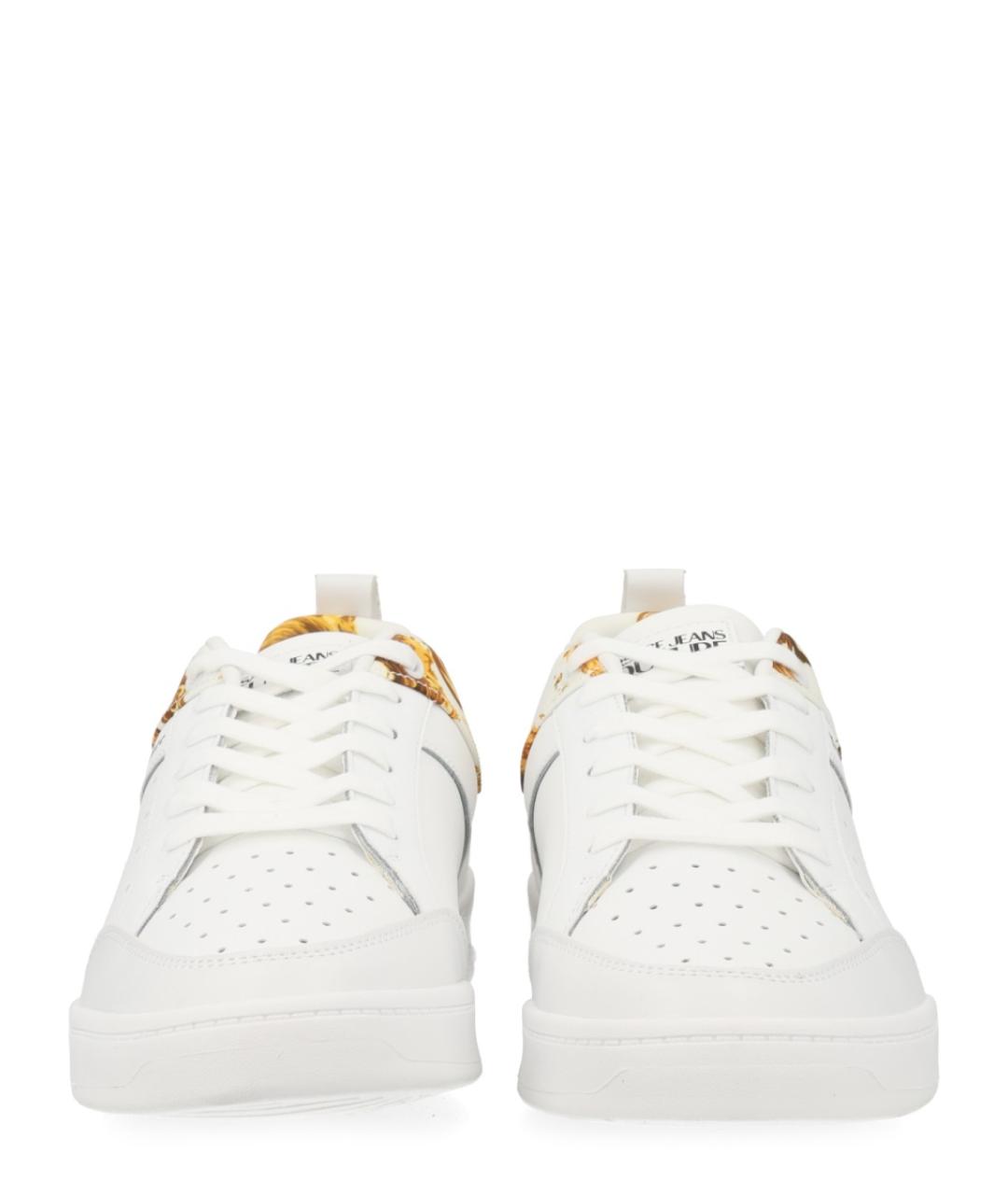 VERSACE JEANS COUTURE Белые кожаные низкие кроссовки / кеды, фото 3