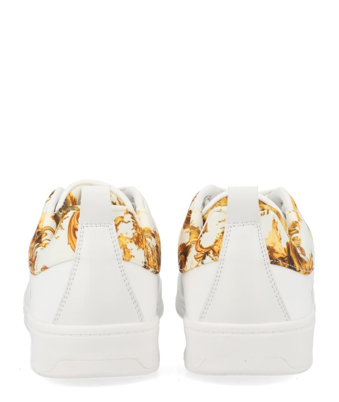 VERSACE JEANS COUTURE Белые кожаные низкие кроссовки / кеды, фото 4