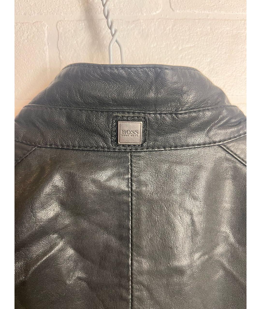 HUGO BOSS Черная кожаная куртка, фото 3