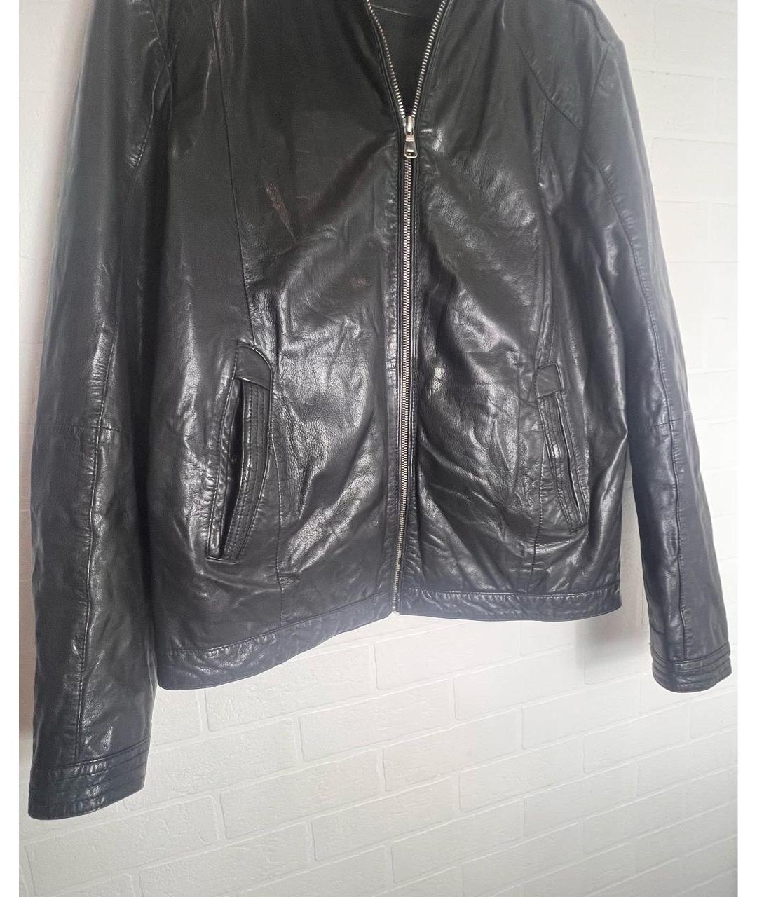 HUGO BOSS Черная кожаная куртка, фото 4