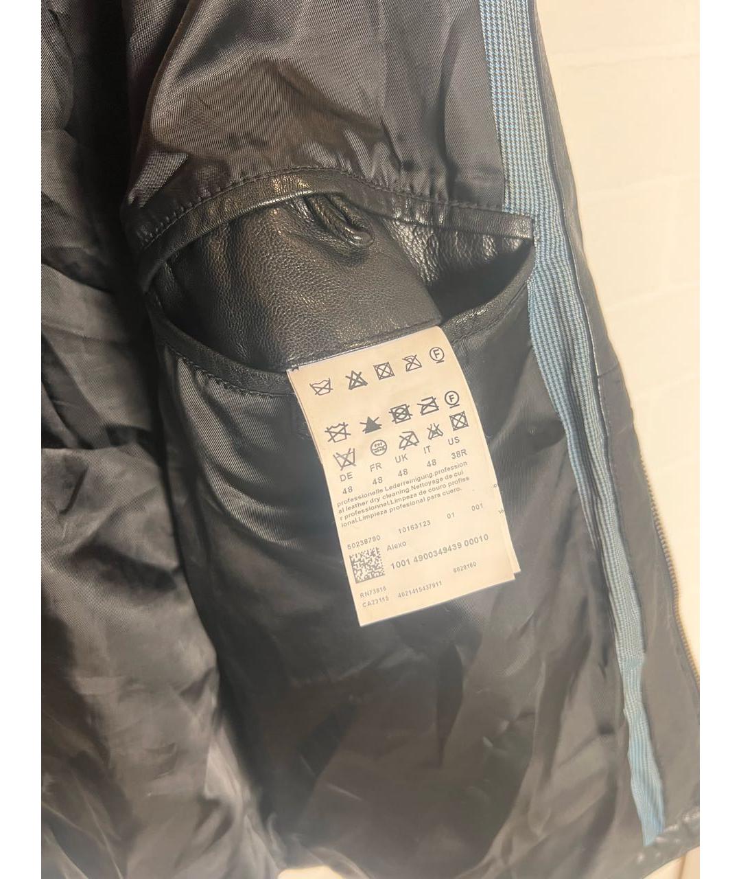 HUGO BOSS Черная кожаная куртка, фото 6