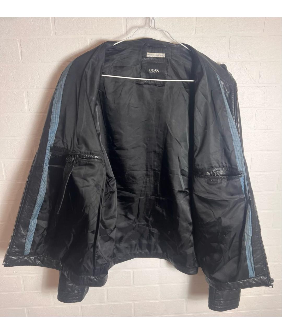 HUGO BOSS Черная кожаная куртка, фото 5