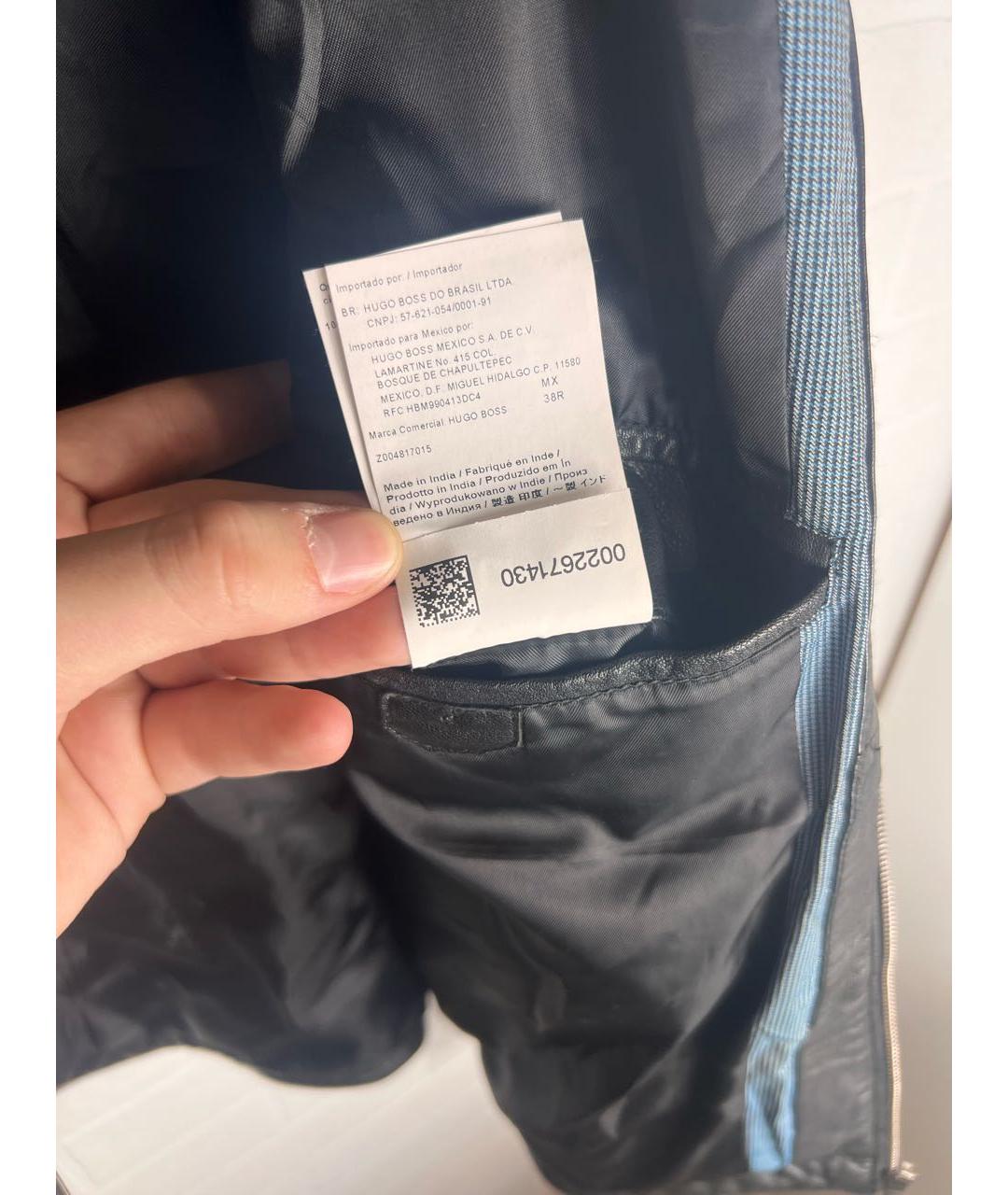 HUGO BOSS Черная кожаная куртка, фото 8