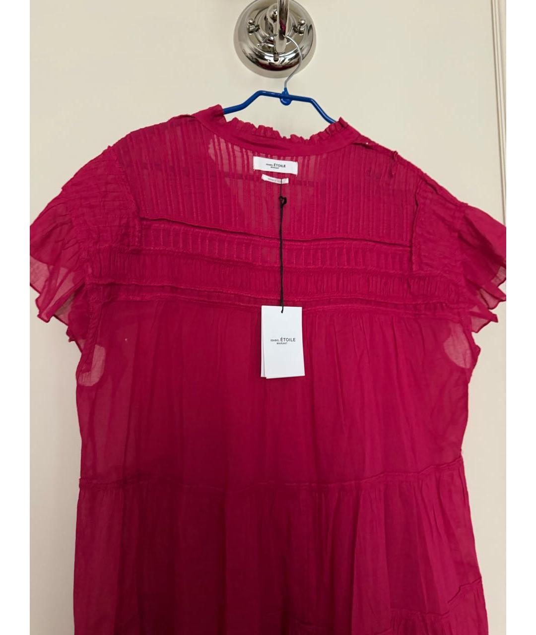 ISABEL MARANT ETOILE Красное хлопковое повседневное платье, фото 3