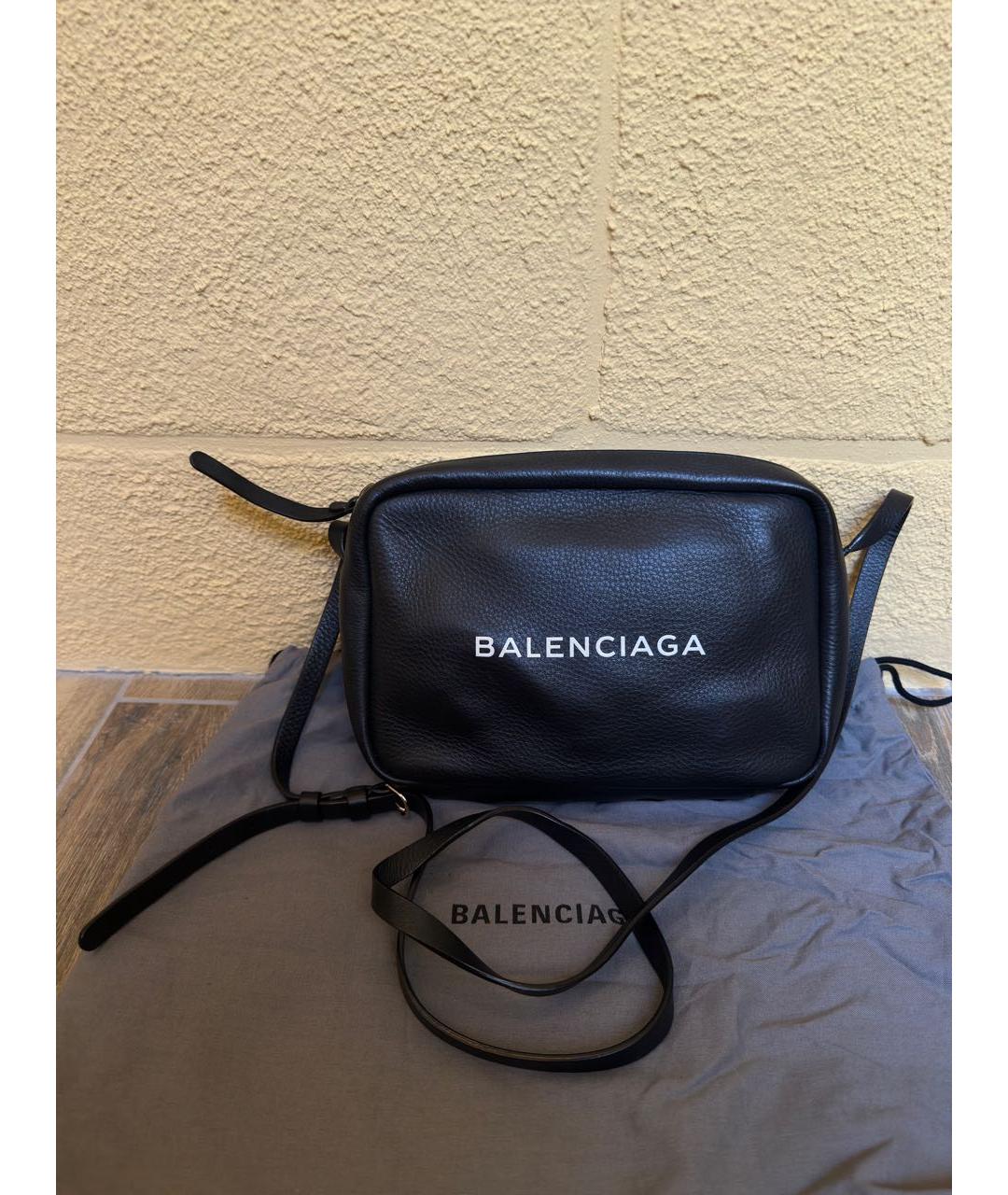 BALENCIAGA Черная кожаная сумка через плечо, фото 5