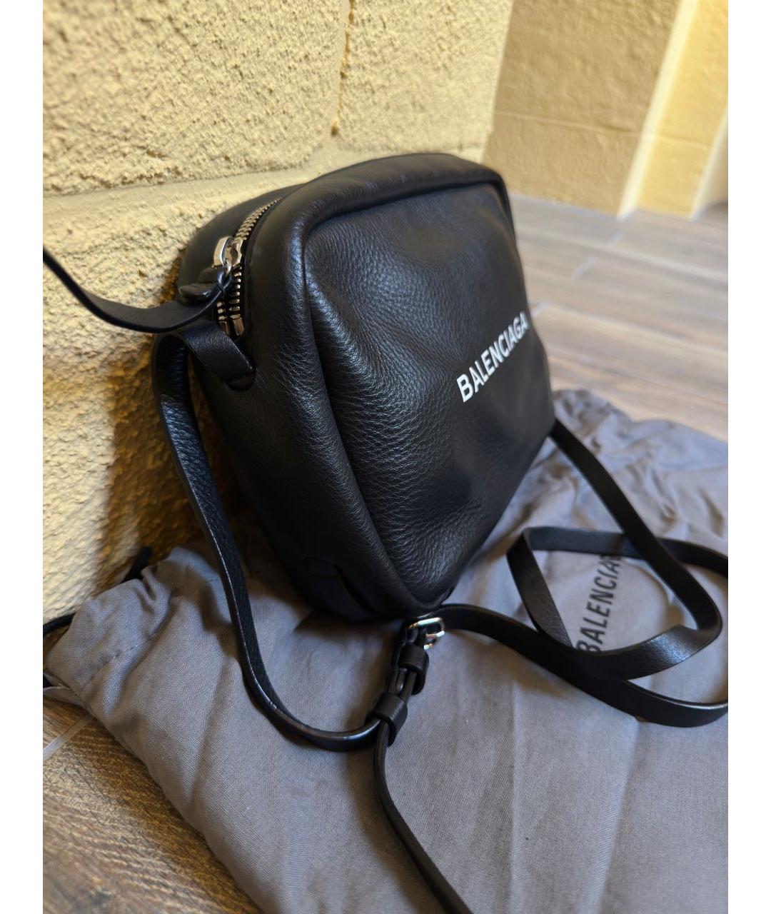 BALENCIAGA Черная кожаная сумка через плечо, фото 2