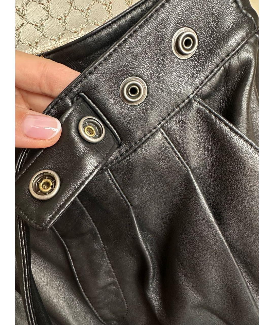 SAINT LAURENT Черные кожаные шорты, фото 7