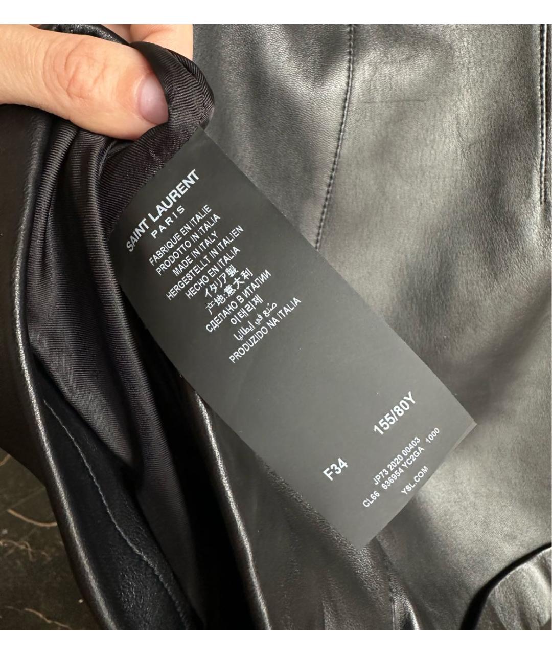 SAINT LAURENT Черные кожаные шорты, фото 4