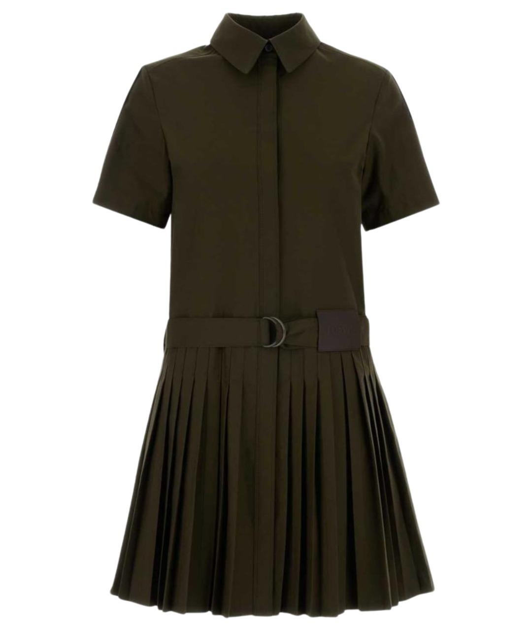 LOEWE Хаки хлопковое повседневное платье, фото 1