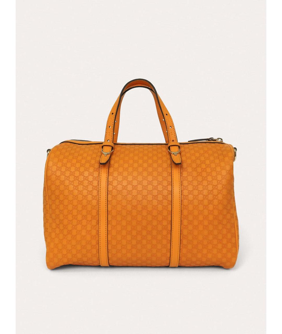 GUCCI Оранжевая кожаная сумка с короткими ручками, фото 9