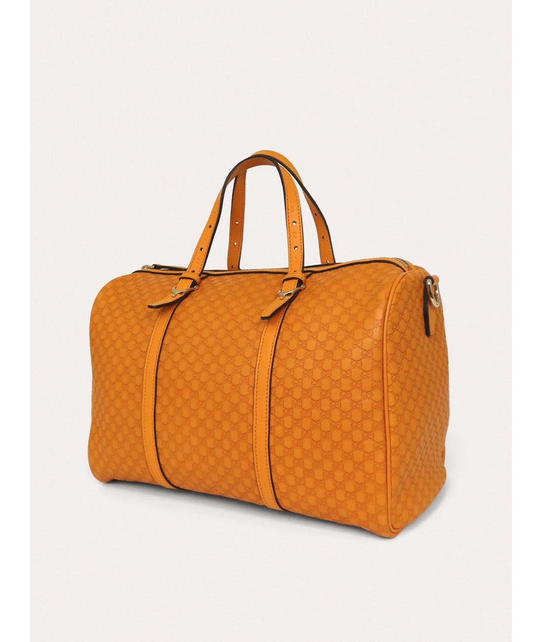 GUCCI Оранжевая кожаная сумка с короткими ручками, фото 2