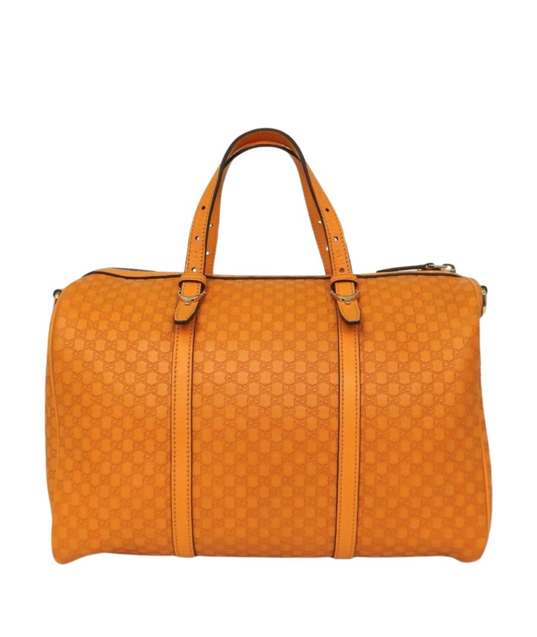 GUCCI Оранжевая кожаная сумка с короткими ручками, фото 1