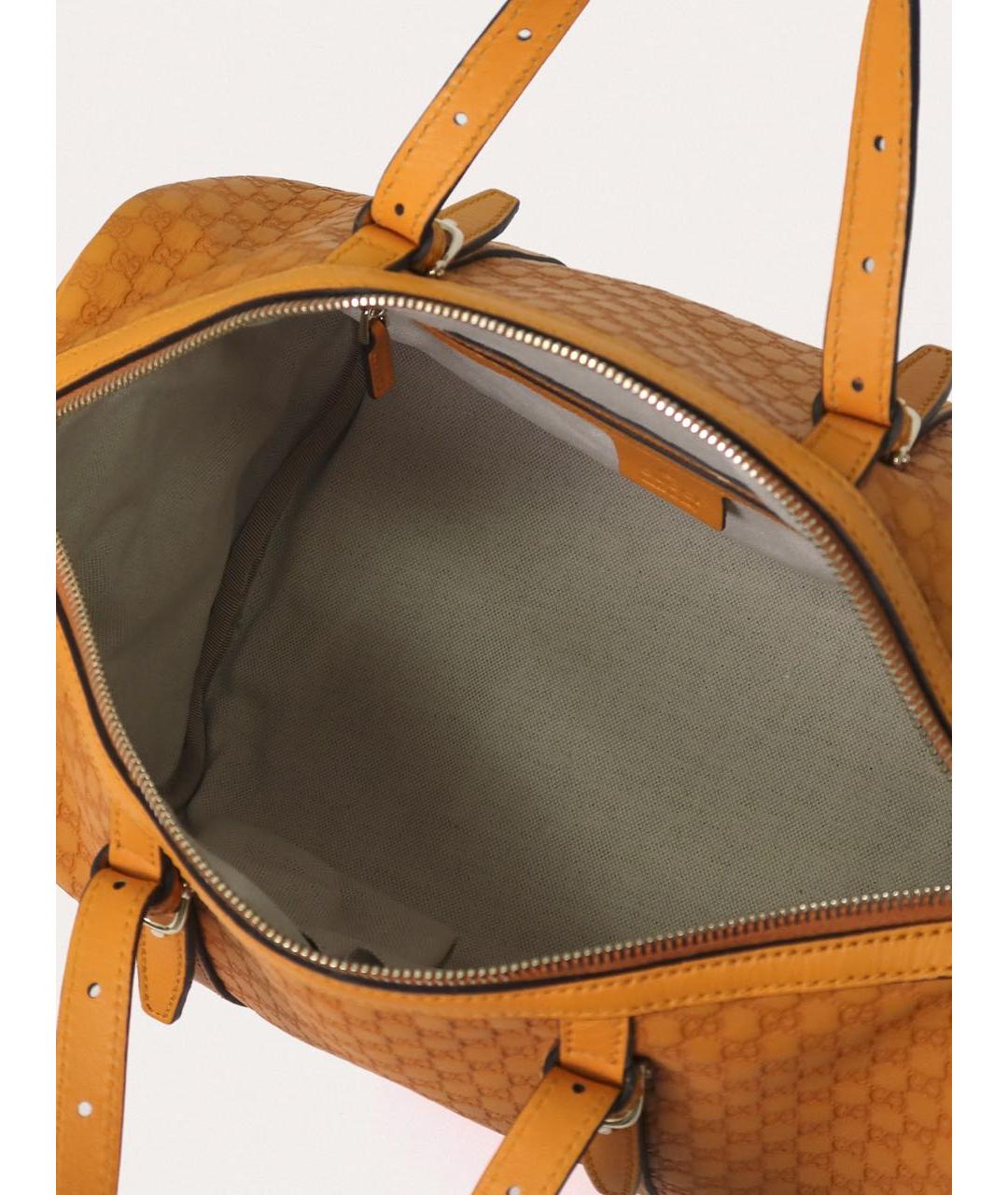 GUCCI Оранжевая кожаная сумка с короткими ручками, фото 4