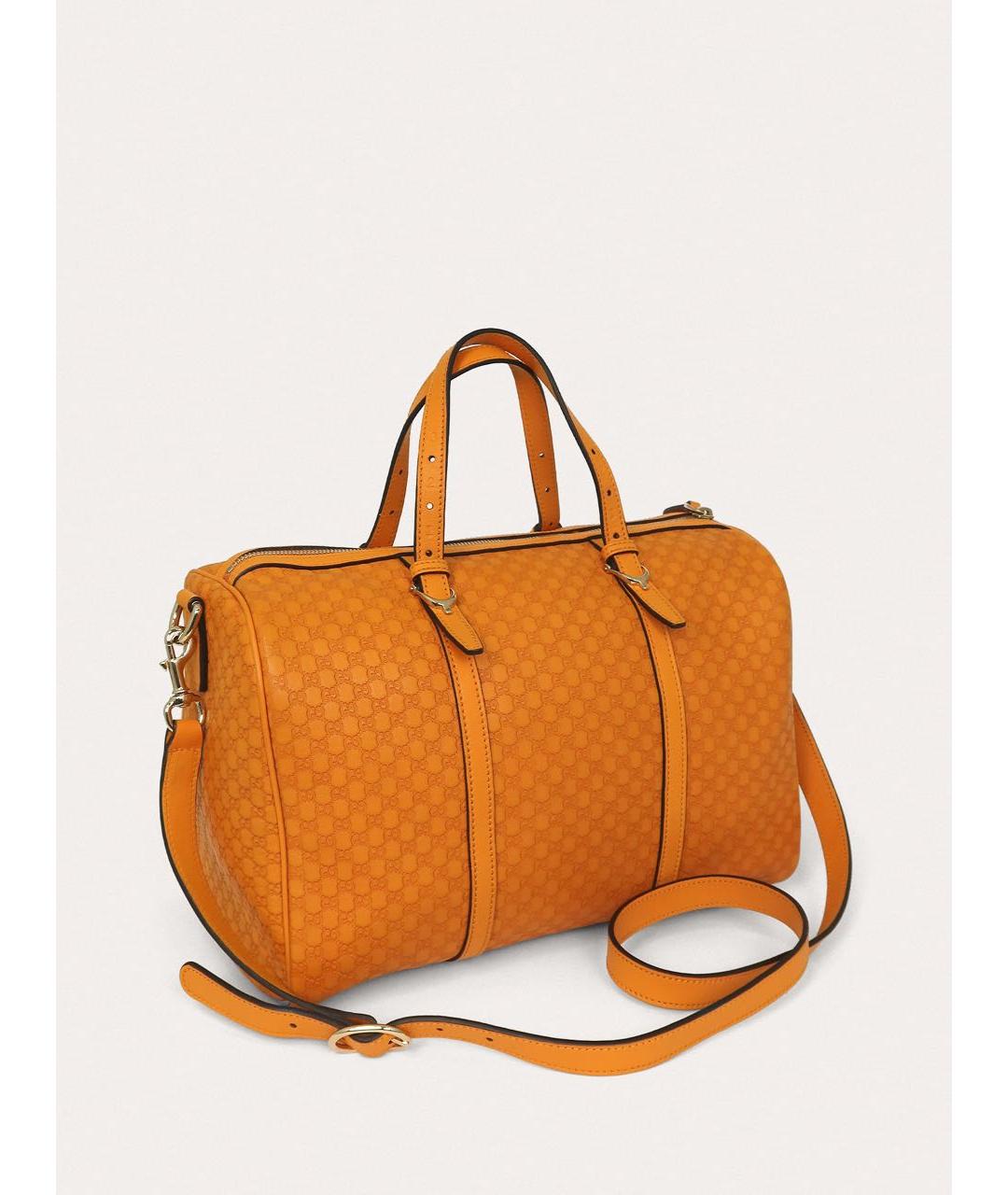 GUCCI Оранжевая кожаная сумка с короткими ручками, фото 7