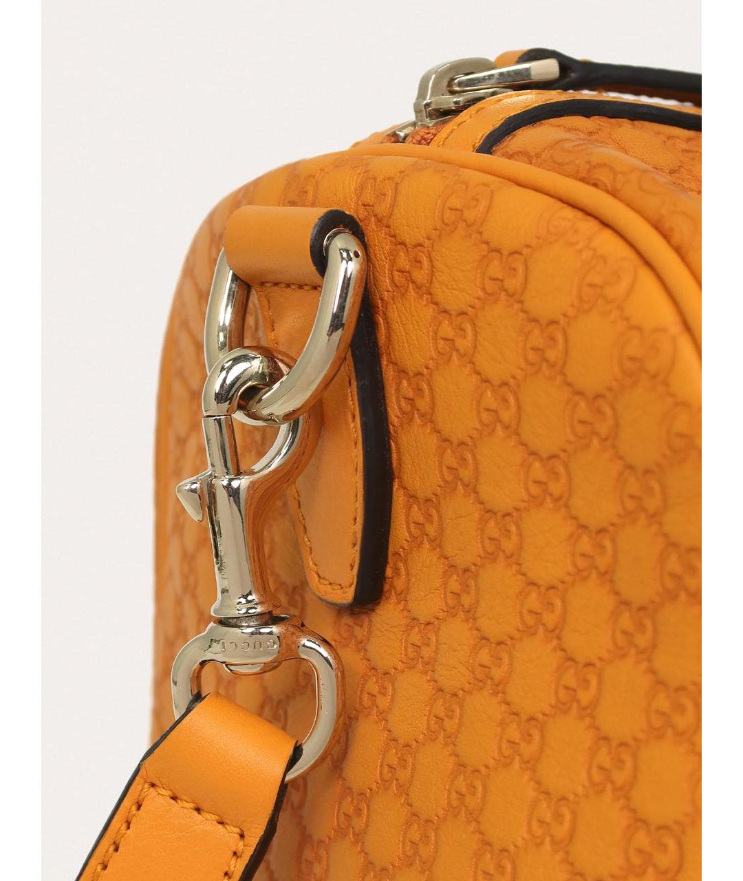 GUCCI Оранжевая кожаная сумка с короткими ручками, фото 6