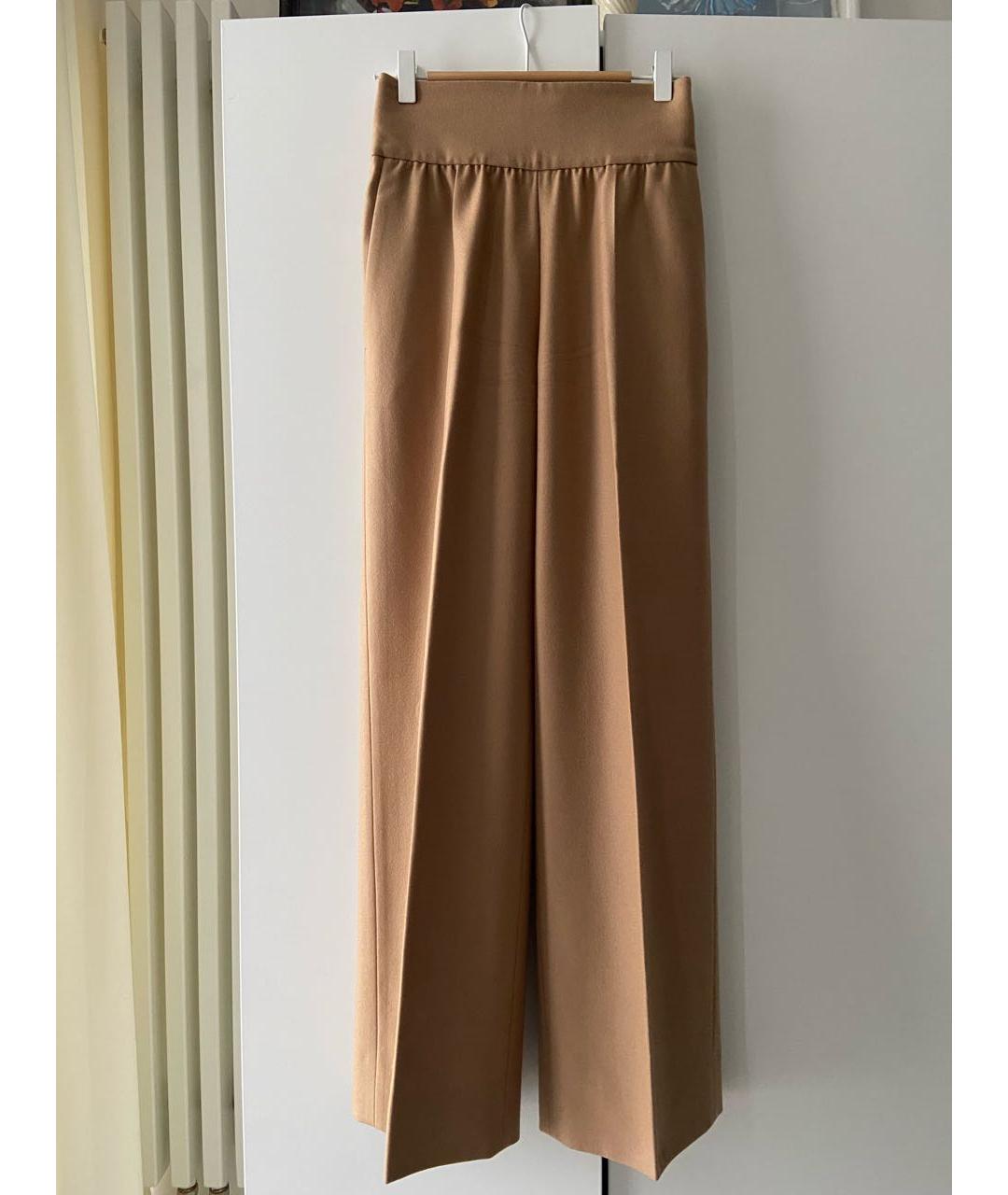 VALENTINO Бежевые шерстяные брюки широкие, фото 9