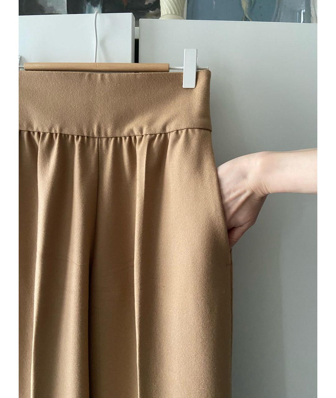 VALENTINO Бежевые шерстяные брюки широкие, фото 7