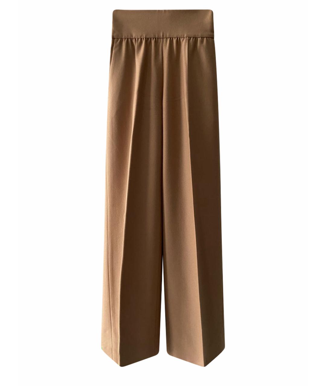 VALENTINO Бежевые шерстяные брюки широкие, фото 1