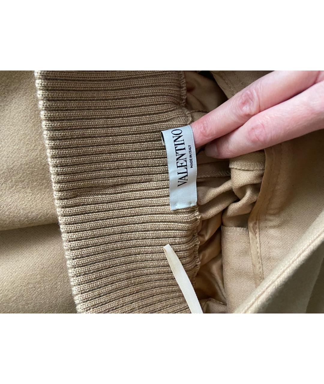 VALENTINO Бежевые шерстяные брюки широкие, фото 4