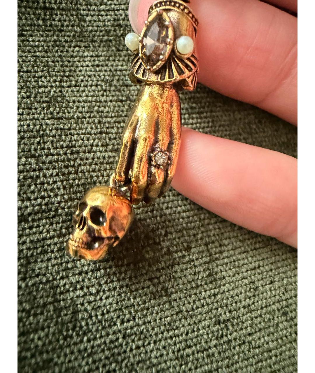 ALEXANDER MCQUEEN Золотые латунные серьги, фото 5