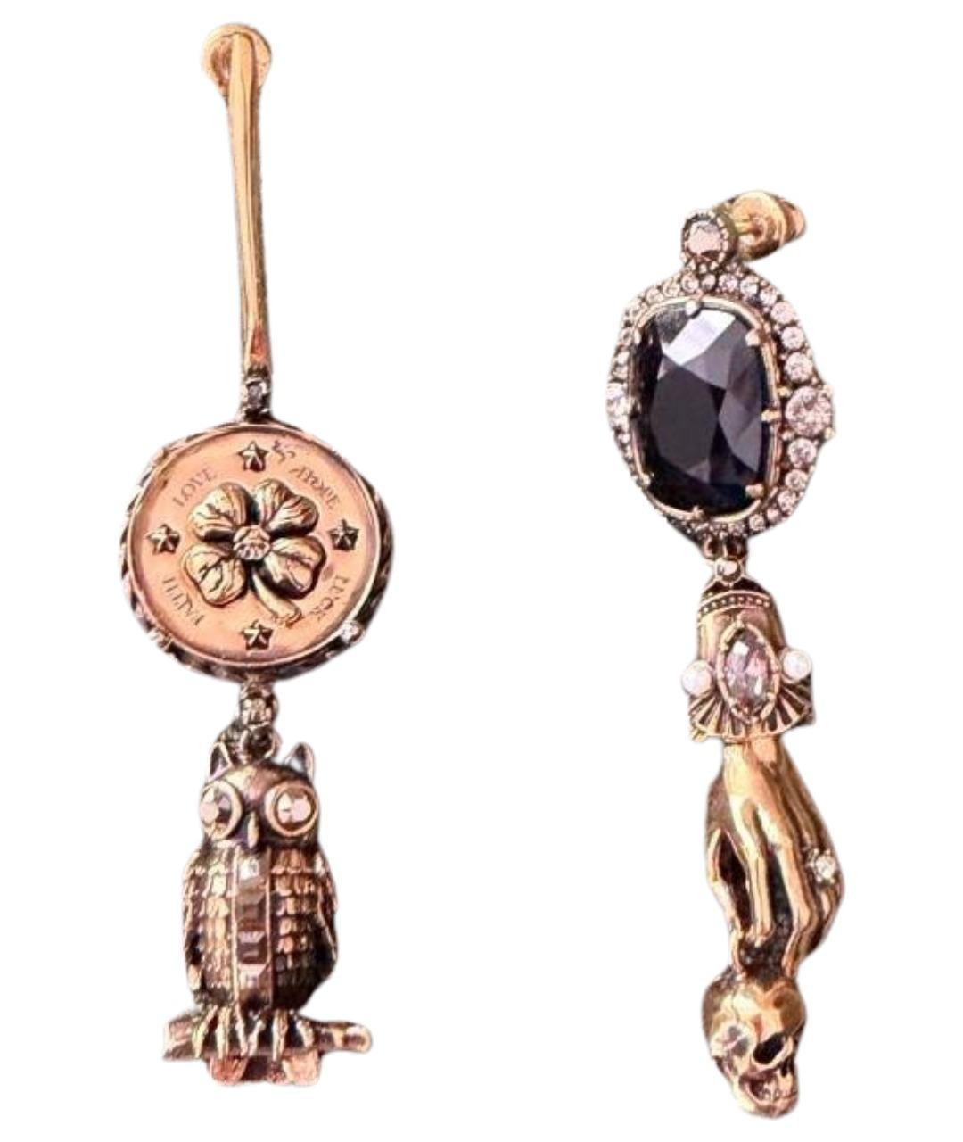 ALEXANDER MCQUEEN Золотые латунные серьги, фото 1