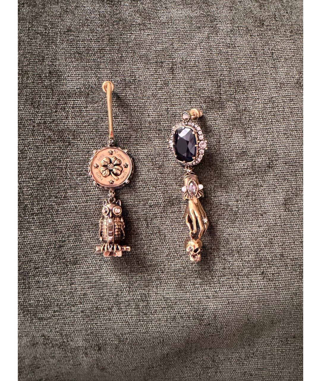 ALEXANDER MCQUEEN Золотые латунные серьги, фото 7