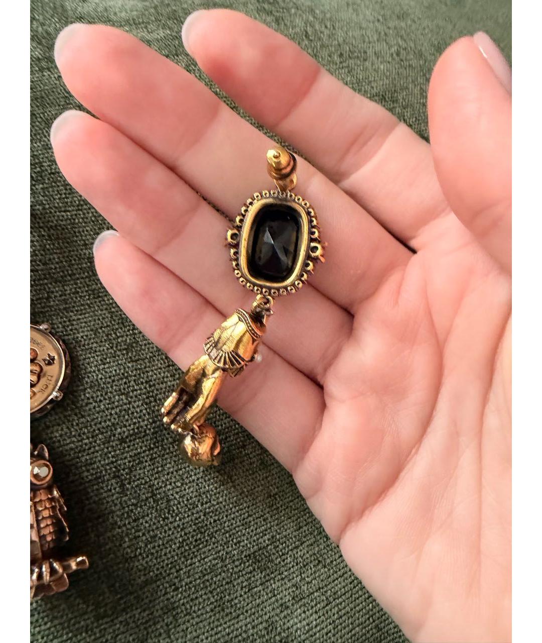 ALEXANDER MCQUEEN Золотые латунные серьги, фото 6