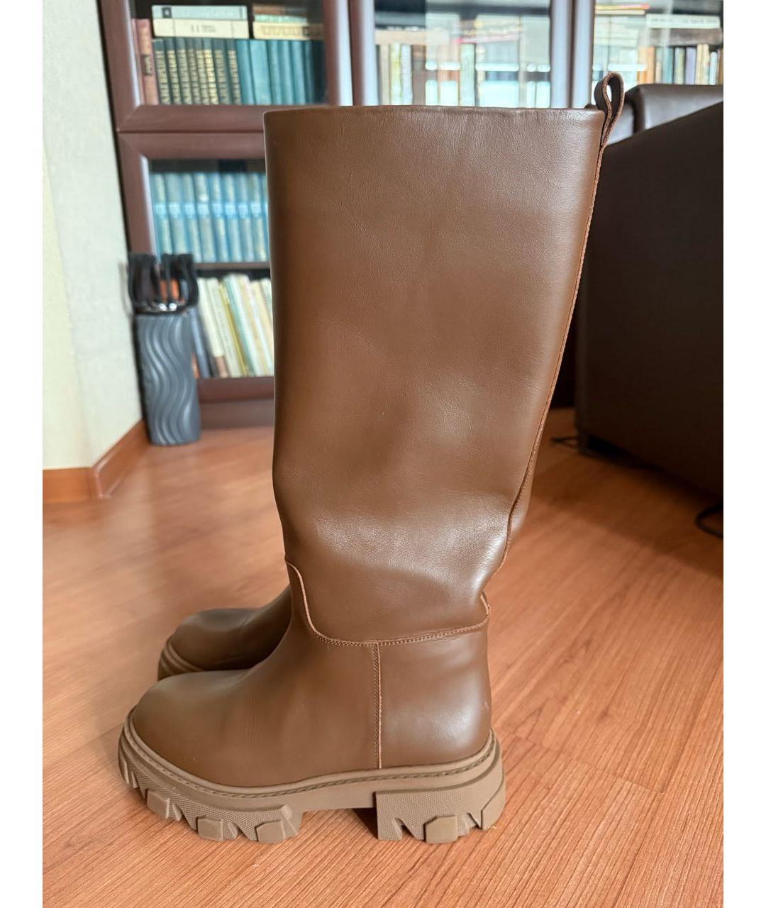 GIA COUTURE Коричневые кожаные сапоги, фото 7