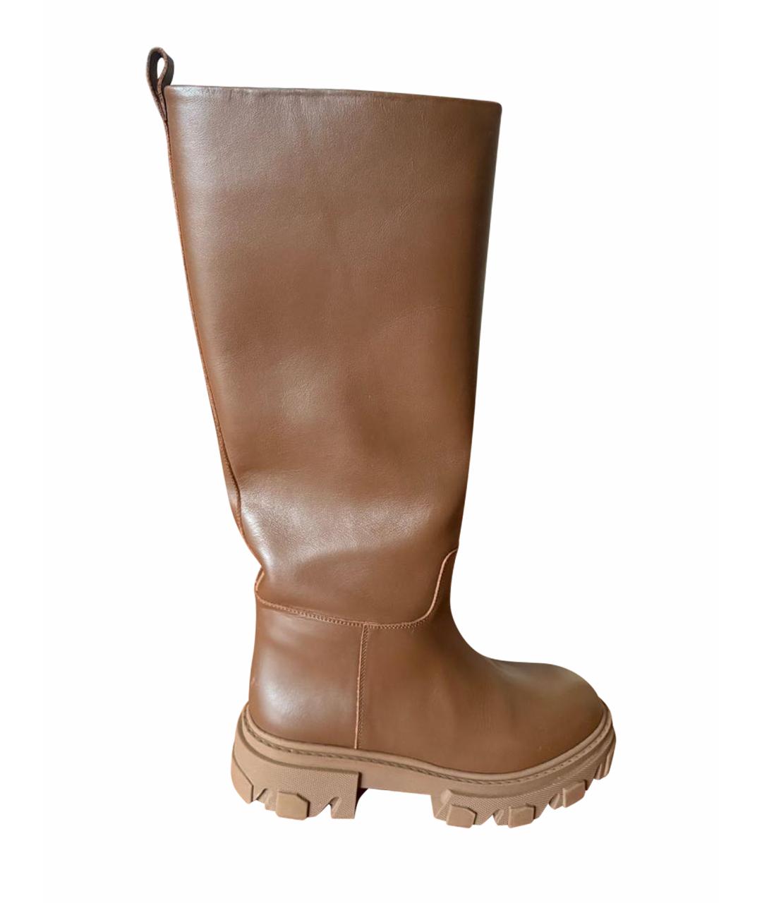 GIA COUTURE Коричневые кожаные сапоги, фото 1