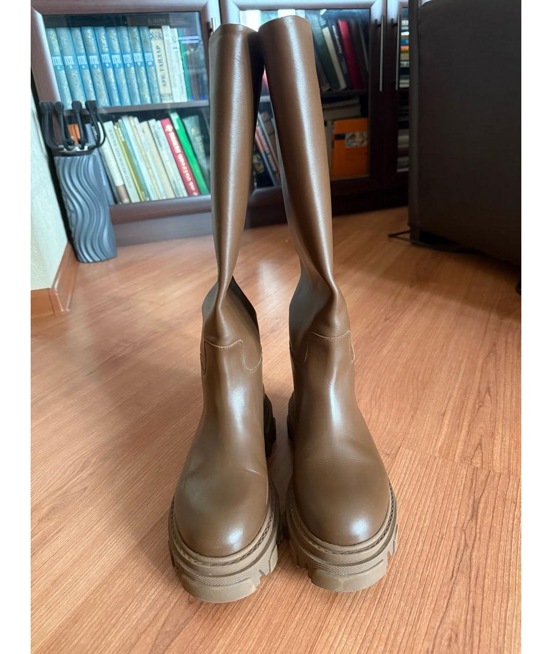 GIA COUTURE Коричневые кожаные сапоги, фото 5