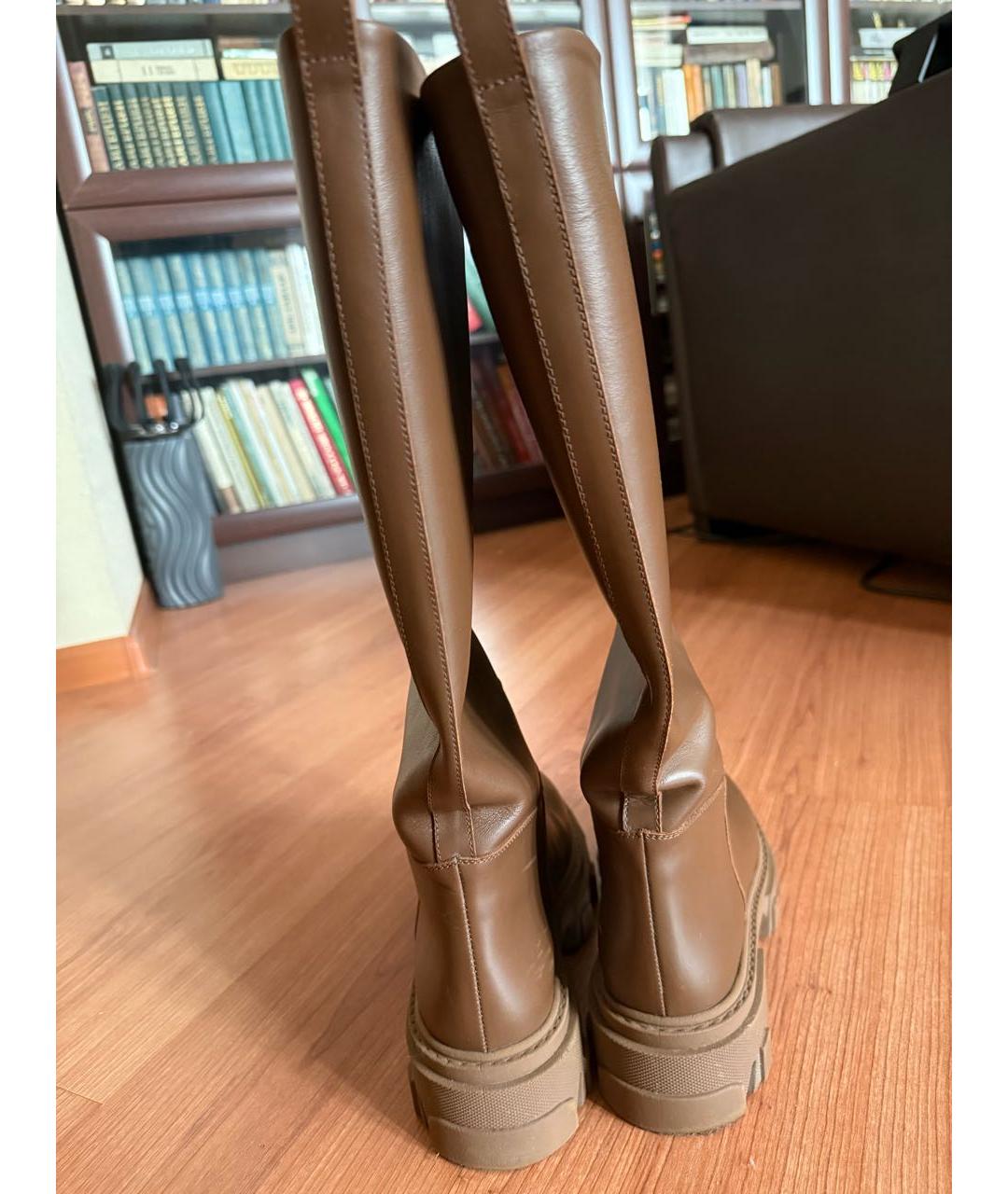 GIA COUTURE Коричневые кожаные сапоги, фото 6