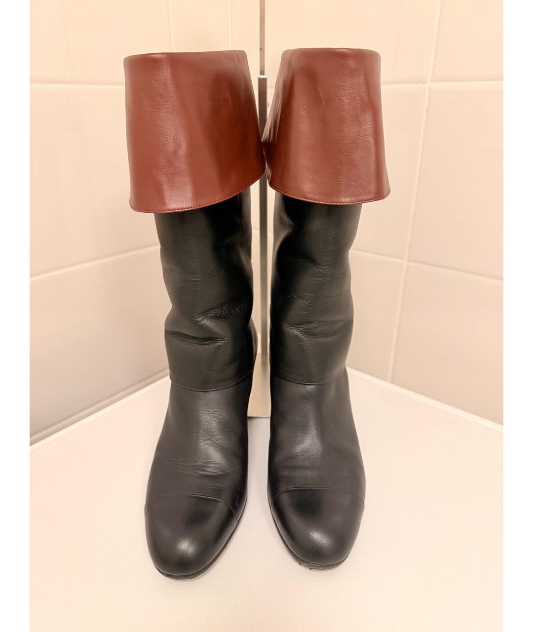 CHANEL Черные кожаные полусапоги, фото 2