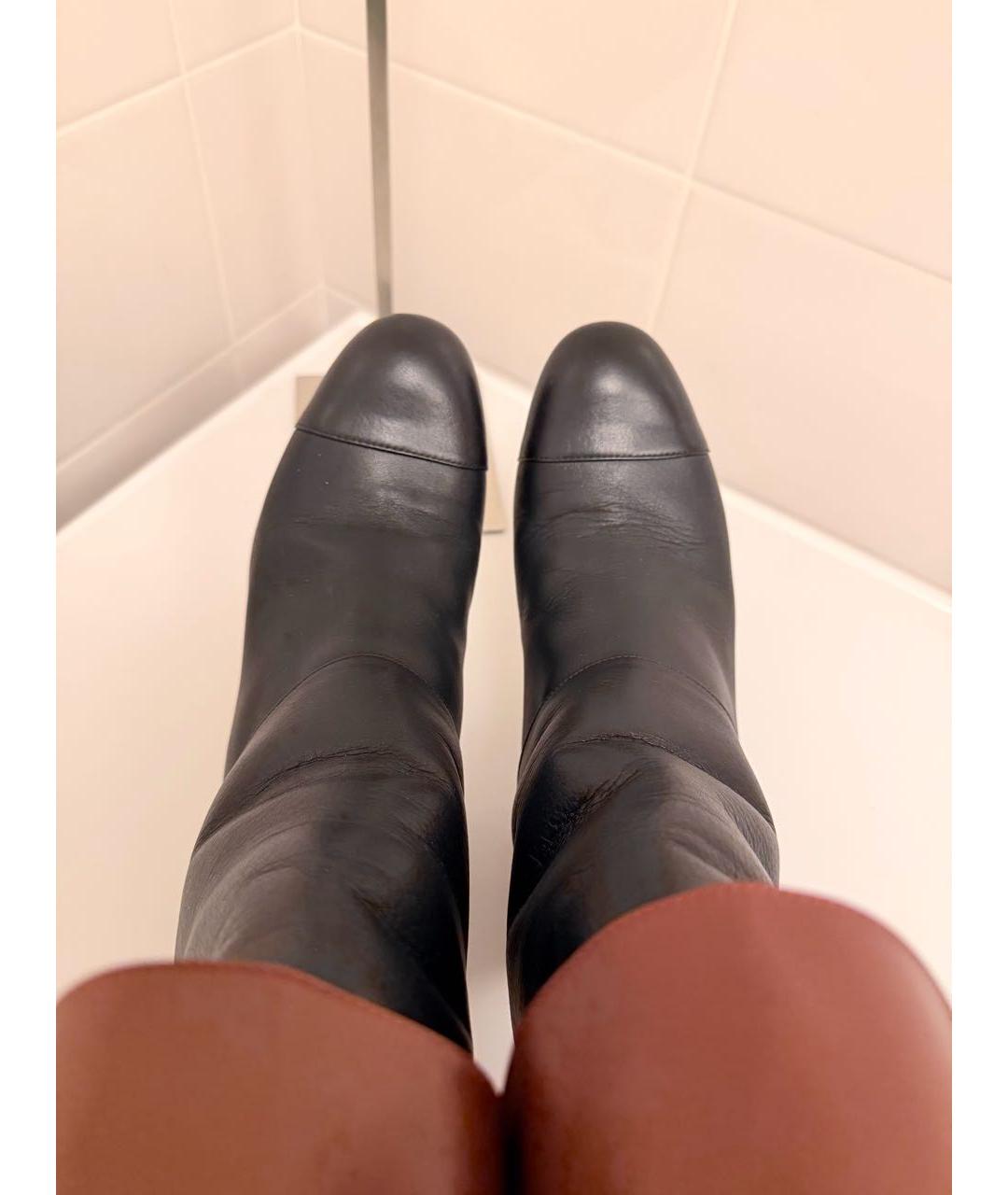 CHANEL Черные кожаные полусапоги, фото 4