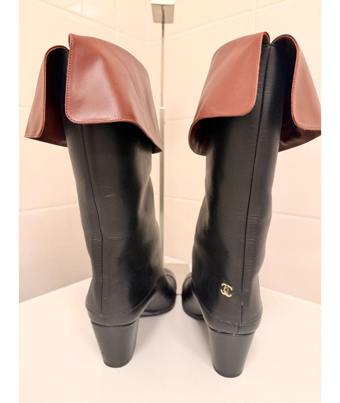 CHANEL Черные кожаные полусапоги, фото 3