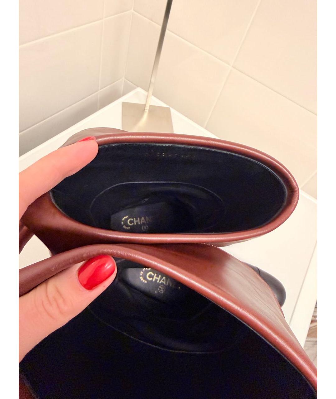 CHANEL Черные кожаные полусапоги, фото 5