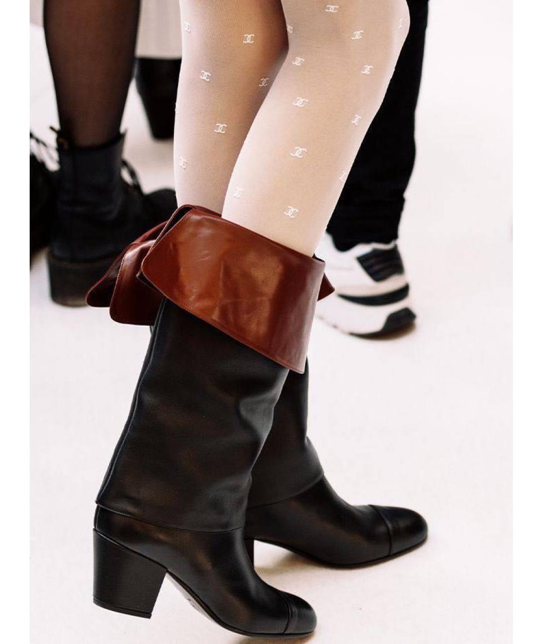 CHANEL Черные кожаные полусапоги, фото 7