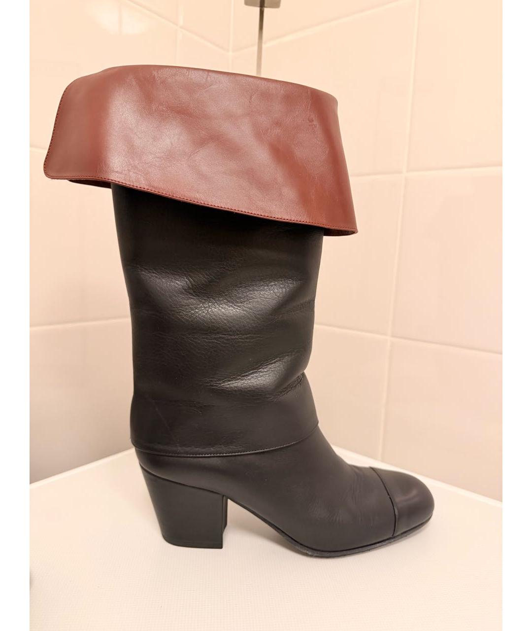 CHANEL Черные кожаные полусапоги, фото 9