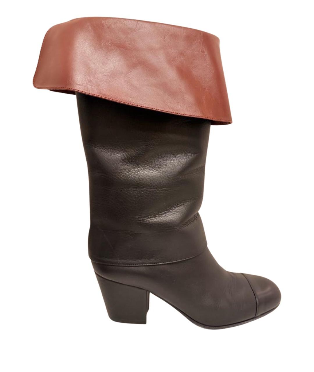 CHANEL Черные кожаные полусапоги, фото 1