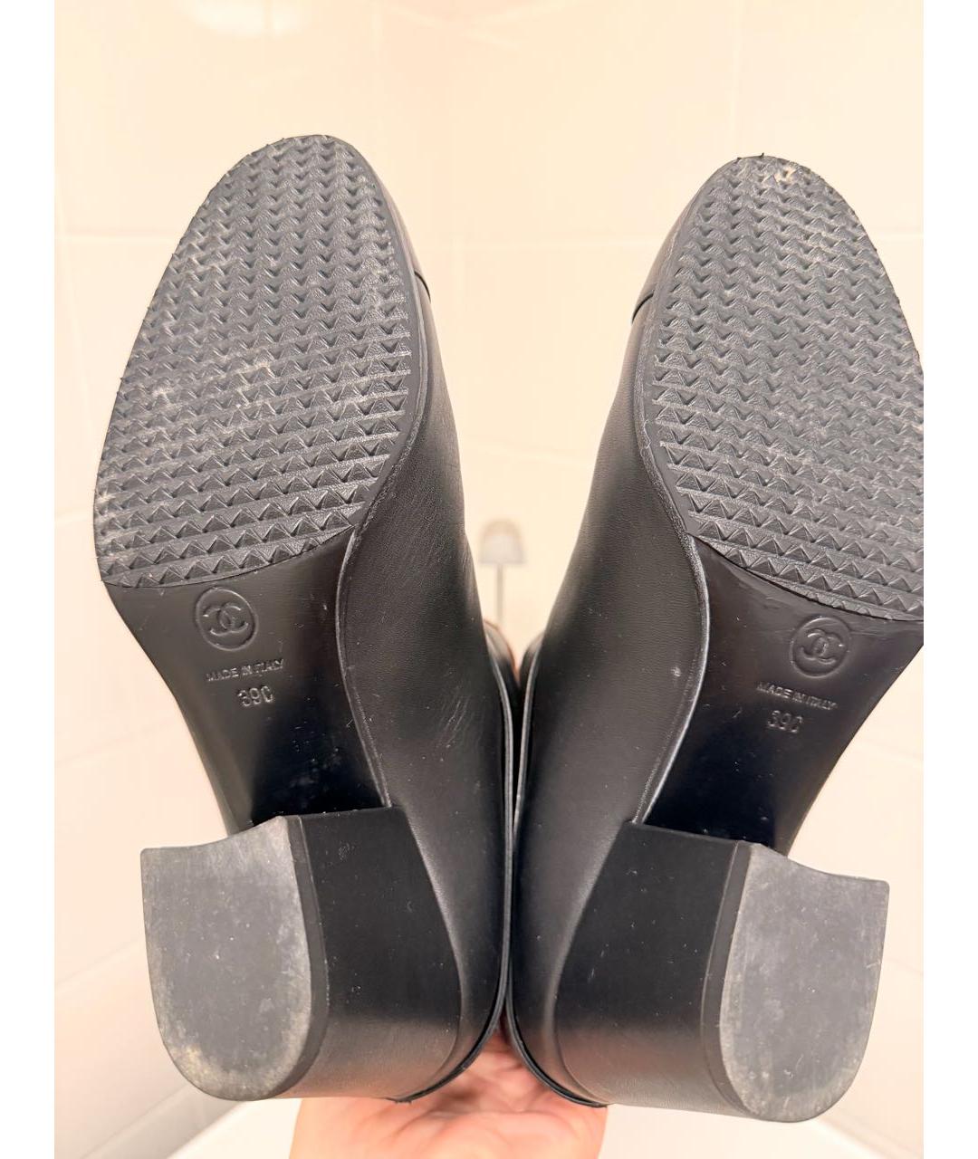 CHANEL Черные кожаные полусапоги, фото 6