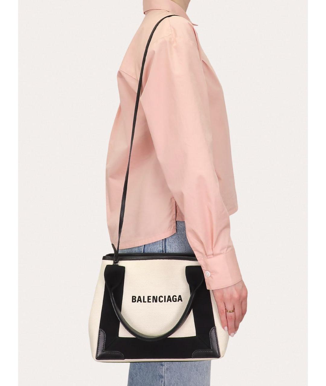 BALENCIAGA Белая тканевая сумка через плечо, фото 8