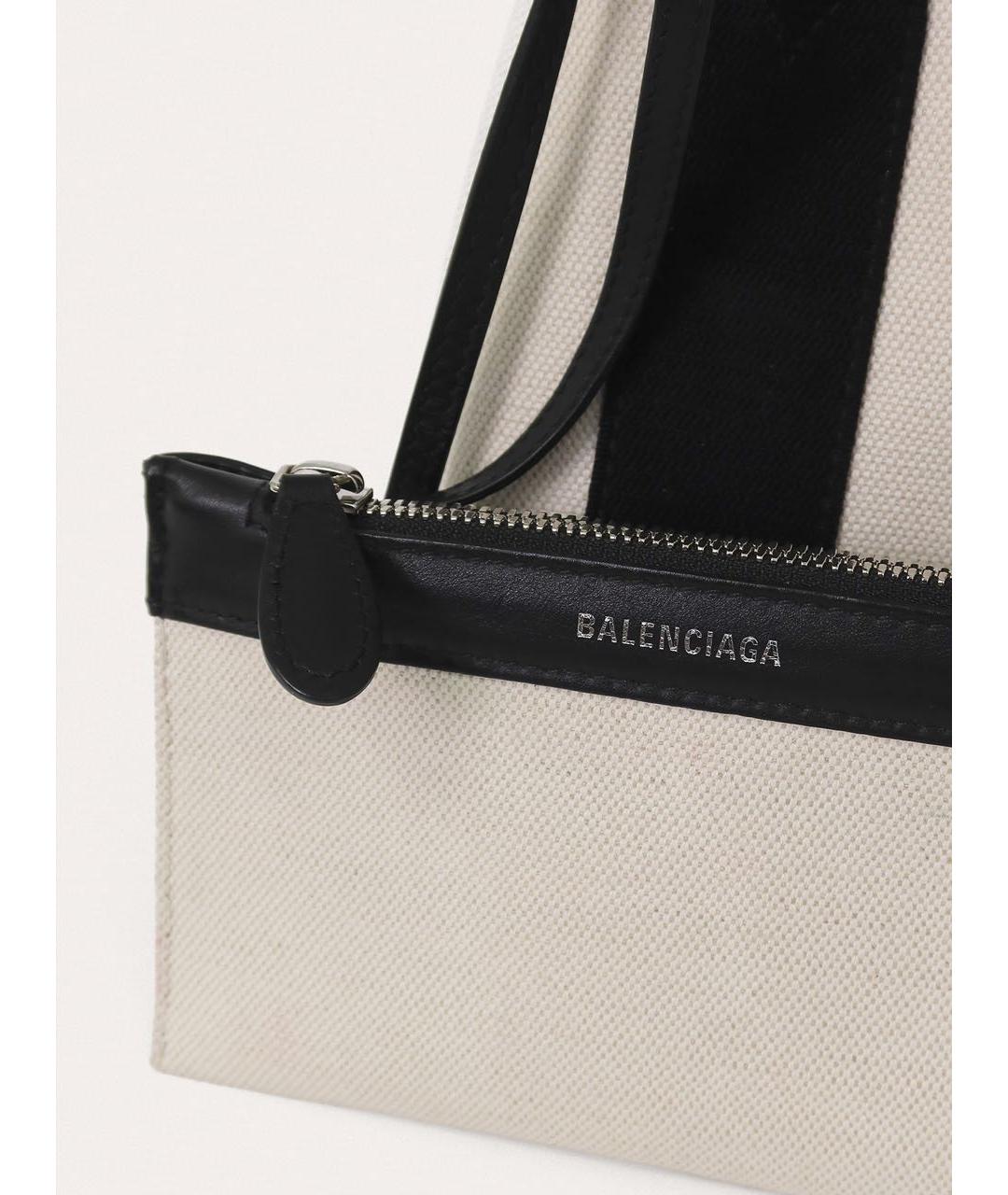 BALENCIAGA Белая тканевая сумка через плечо, фото 7