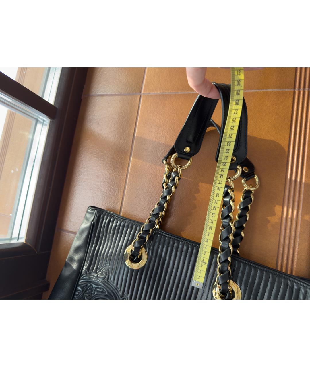 ETRO Черная кожаная сумка тоут, фото 8