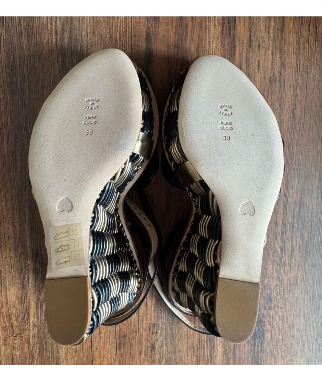 MOSCHINO Черные кожаные босоножки, фото 7