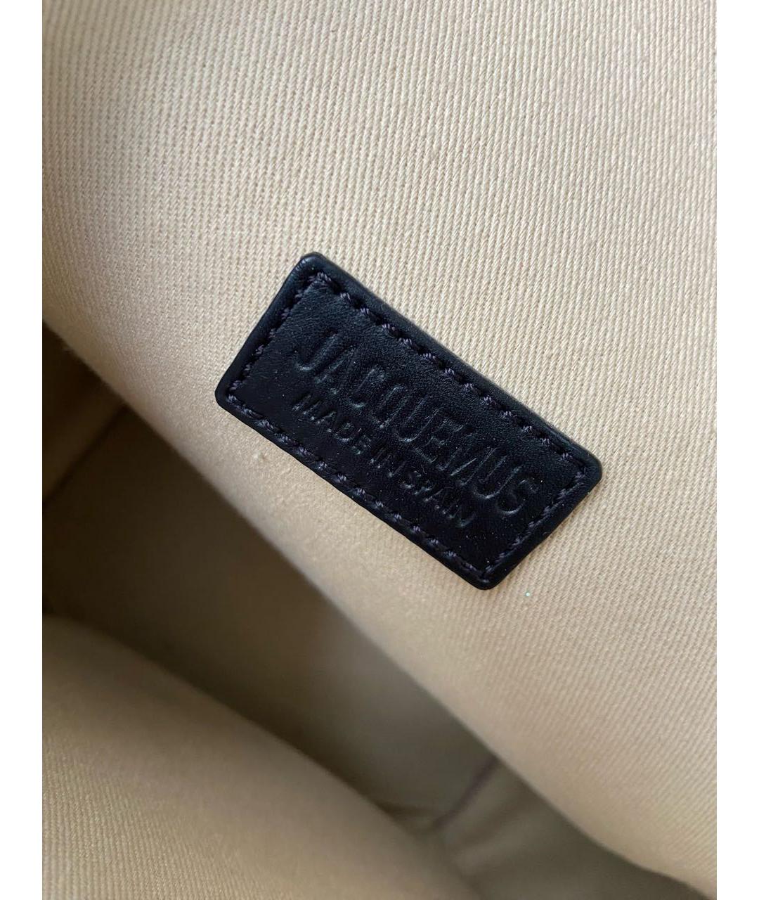 JACQUEMUS Черная кожаная сумка через плечо, фото 4