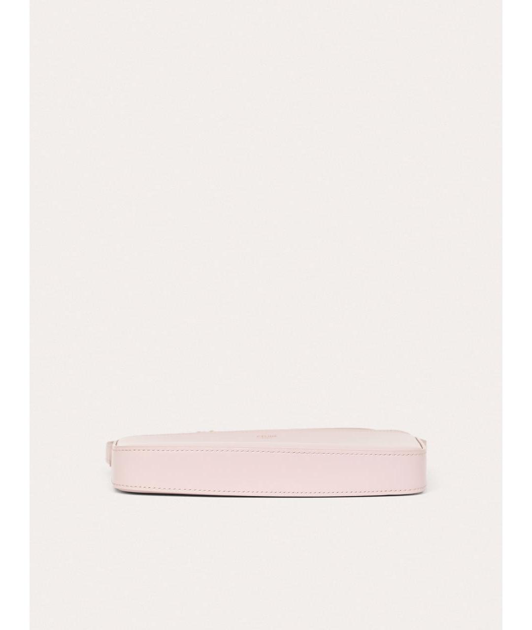 CELINE Розовая кожаная сумка с короткими ручками, фото 5
