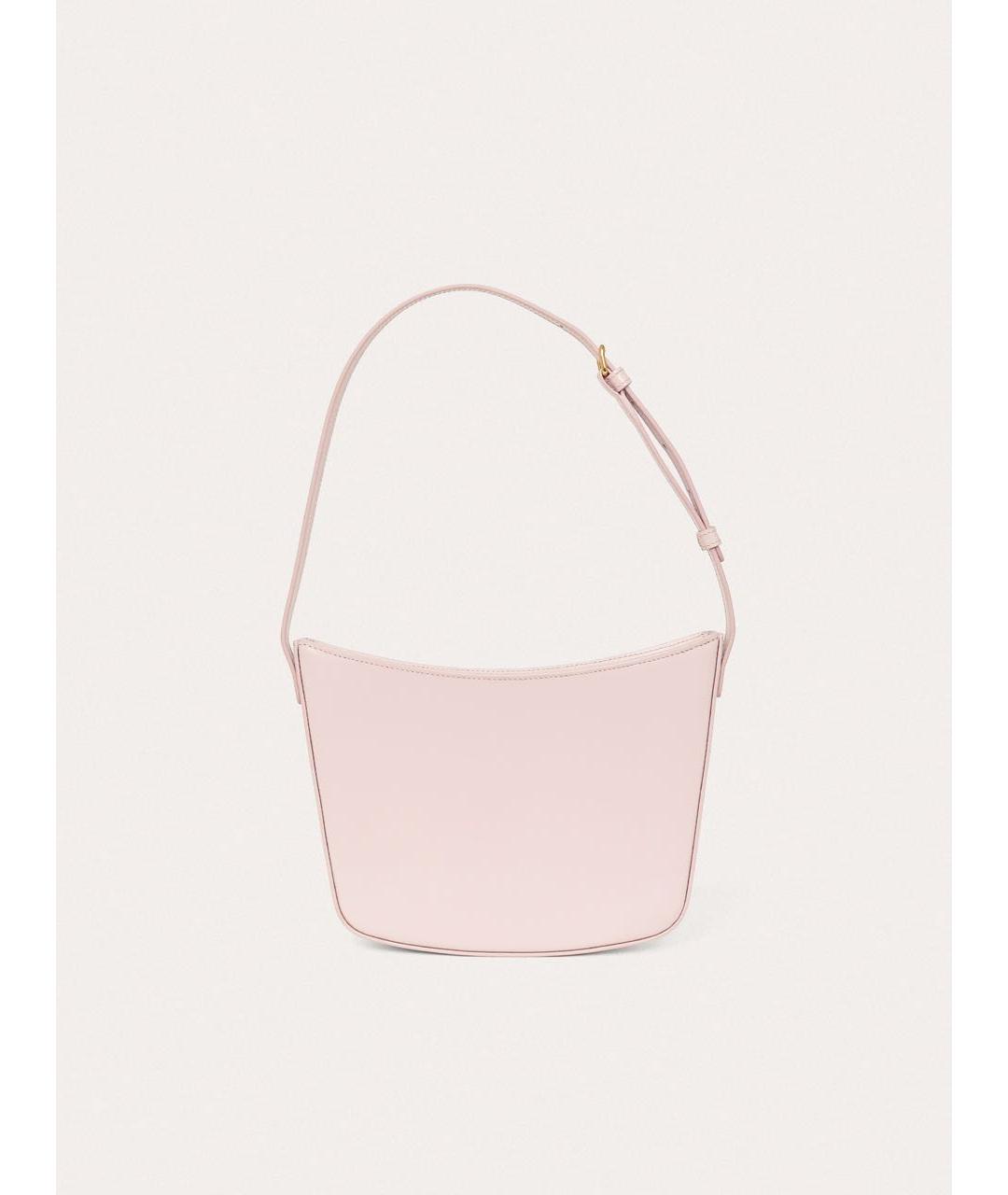 CELINE Розовая кожаная сумка с короткими ручками, фото 3