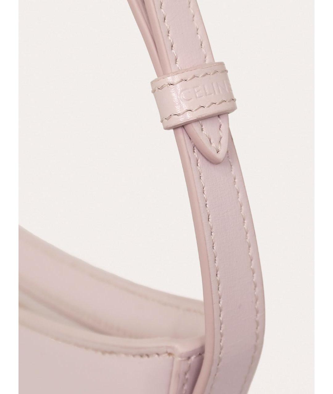 CELINE Розовая кожаная сумка с короткими ручками, фото 7