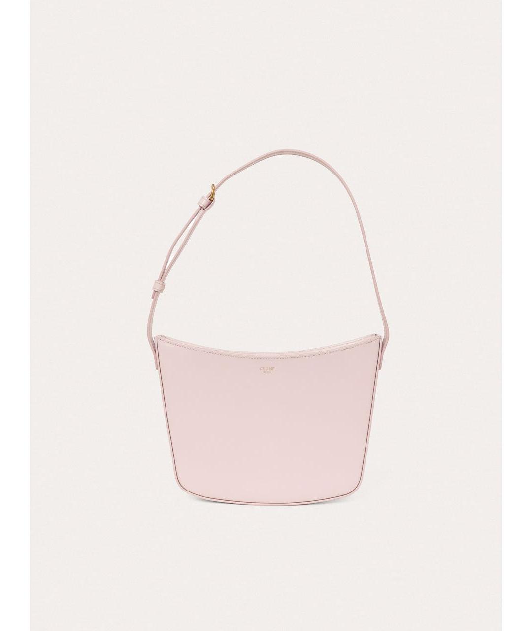 CELINE Розовая кожаная сумка с короткими ручками, фото 9