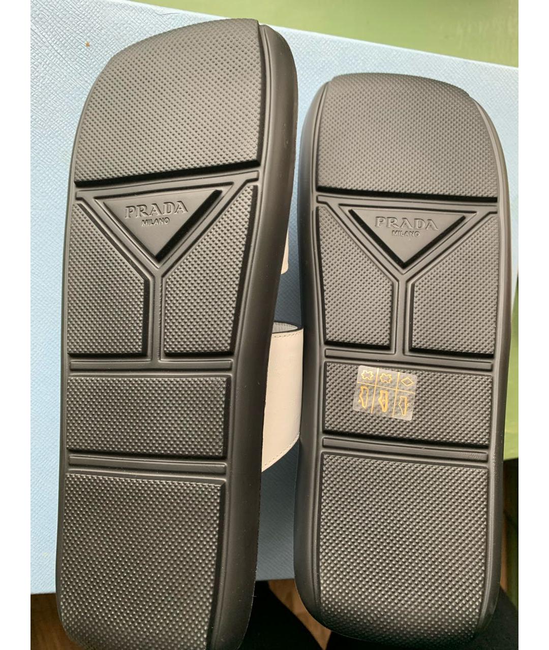 PRADA Белые кожаные сандалии, фото 6